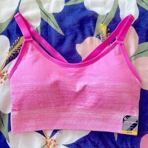Brand New Member's Mark Ladies Seamless Adjustable Sports Bra Tropical Pink